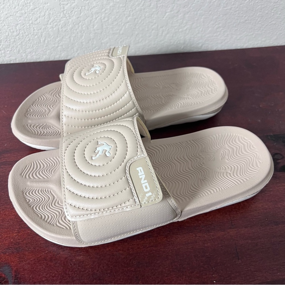 AND1 Cream Slide Sandals